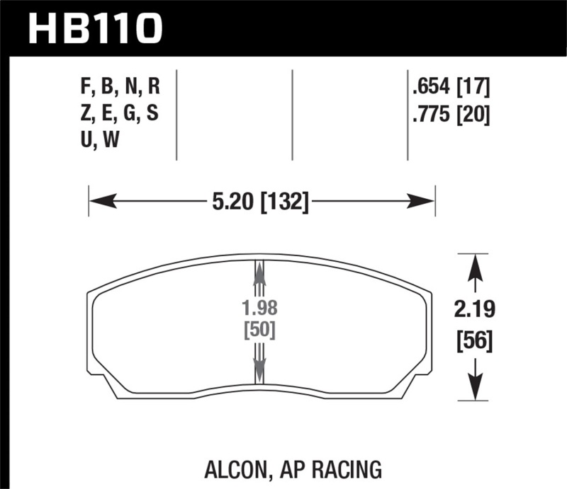 Hawk AP CP3307 / CP5040-5S4 / CP5200 (SC250) Caliper DTC-60 Race Brake Pads - Image 8