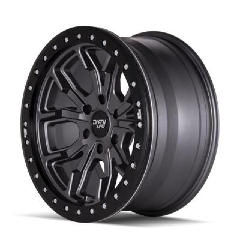 Dirty Life 9303 DT-1 17x9/5x127 BP/-12mm Offset/78.1mm Hub Matte Gunmetal Wheel - Simulated Rashring - Image 2