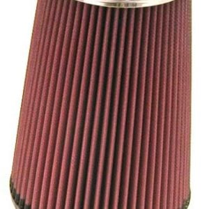 K&N Universal Chrome Round Tapered Air Filter 3in FlangeID / 6in Base OD / 4.5in Top OD / 8in Height