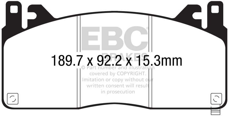 EBC 2015+ Ford Mustang GT350 Bluestuff Front Brake Pads - Image 3