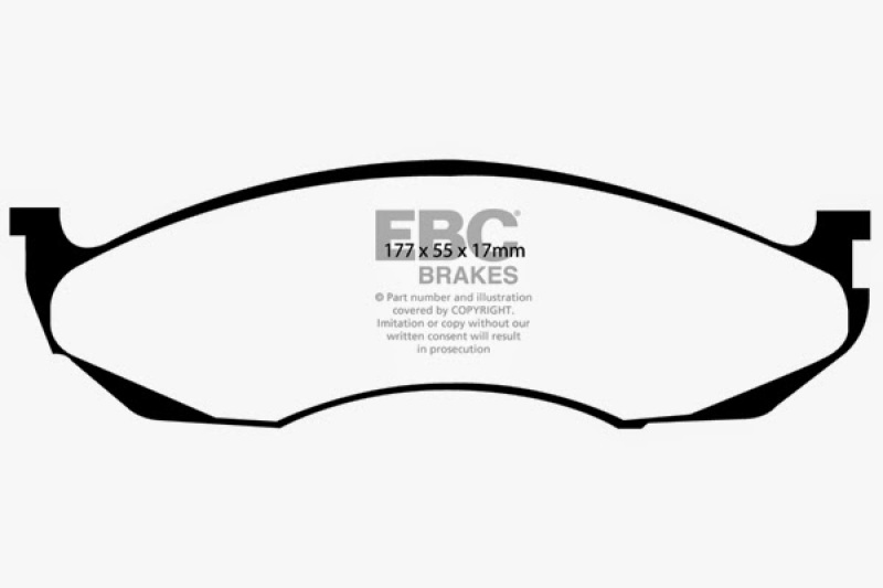 EBC 90-91 Jeep Cherokee 2.5 4WD Yellowstuff Front Brake Pads - Image 6