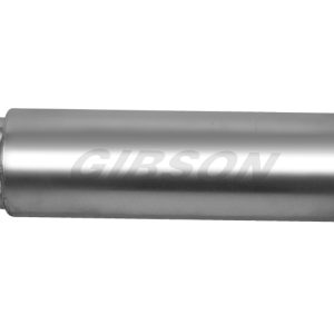 Gibson SFT Superflow Dual/Center Round Muffler - 8x24in/3in Inlet/4in Outlet - Stainless