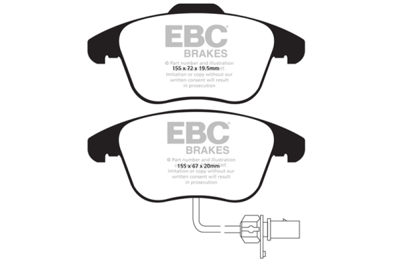 EBC 10+ Audi A5 2.0 Turbo Yellowstuff Front Brake Pads - Image 4