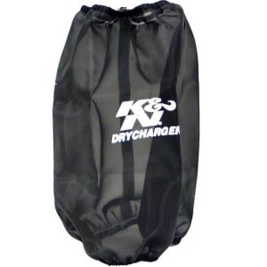 K&N 6.625in Base ID / 5.25in Top ID / 9.5in H Round Tapered Black Drycharger Air Filter Wrap