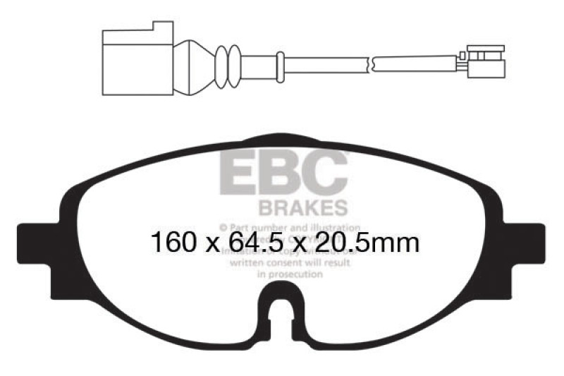 EBC 14+ Audi A3 1.8 Turbo Greenstuff Front Brake Pads - Image 5