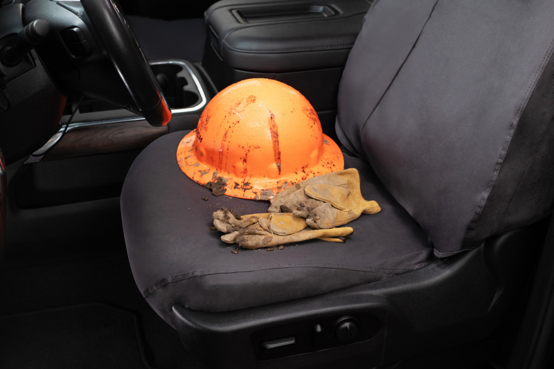 Covercraft 20-21 Dodge RAM Polycotton SeatSaver Custom Front Row Seat Covers - Charcoal - Image 9
