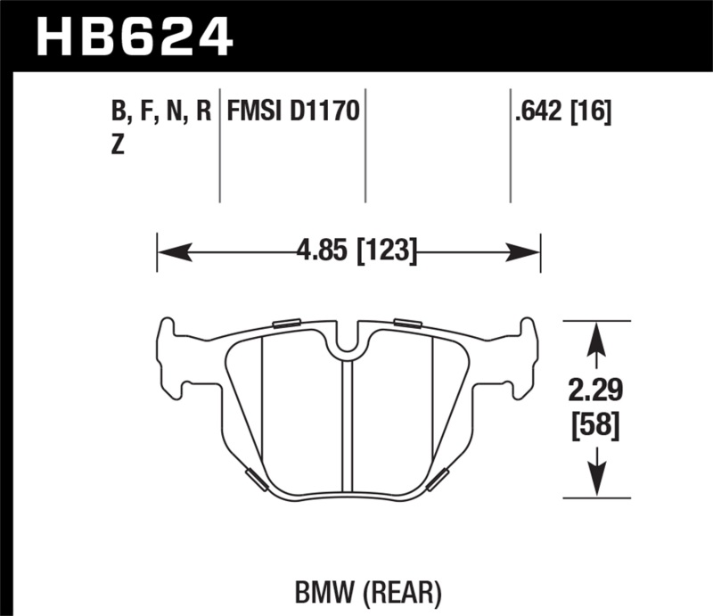 Hawk 06 BMW 330i/330xi / 07-09 335i / 07-08 335xi / 09 335d / 08-09 328i HPS Street Rear Brake Pads - Image 3