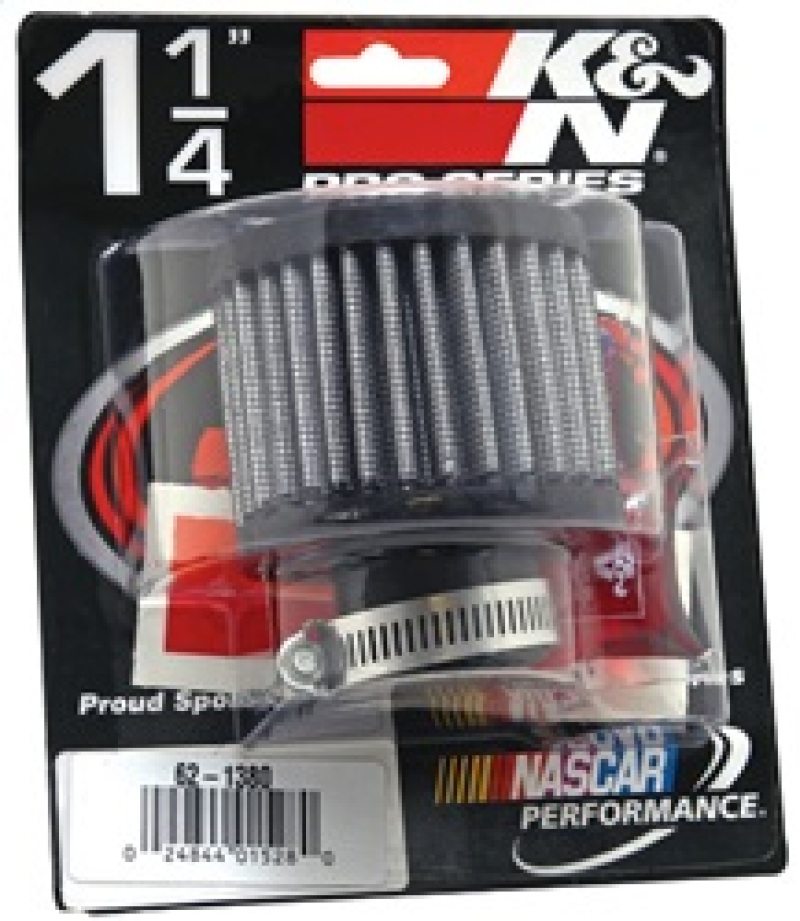 K&N 1.25in Flange ID x 3in OD x 2.5 inch H Rubber Base Crankcase Vent Filter - Image 4