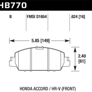 Hawk 13-17 Honda Accord HPS 5.0 Front Brake Pads
