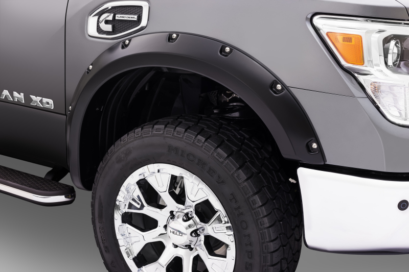 Bushwacker 16-18 Nissan Titan XD Pocket Style Flares 4pc 78.0in Bed - Black - Image 2