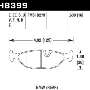 Hawk BMW Motorsport 16mm Thick DTC-60 Rear Race Brake Pads