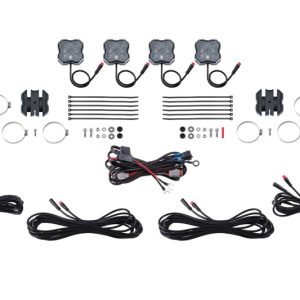 Diode Dynamics Stage Series SXS Rock Light Installer Kit RGBW M8 (4-pack)