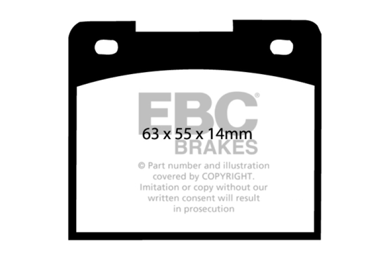 EBC 66-74 Lotus Elan 1.6 Yellowstuff Front Brake Pads - Image 3