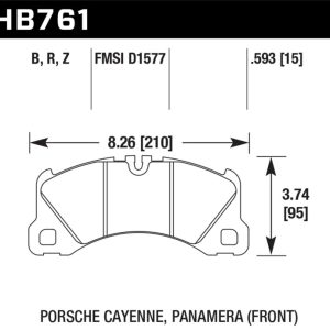 Hawk 10-13 Porsche Panamera / 12-15 Cayenne Performance Ceramic Luxury & Touring Front Brake Pad