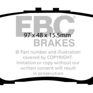 EBC 13+ Lexus ES300h 2.5 Hybrid Redstuff Rear Brake Pads