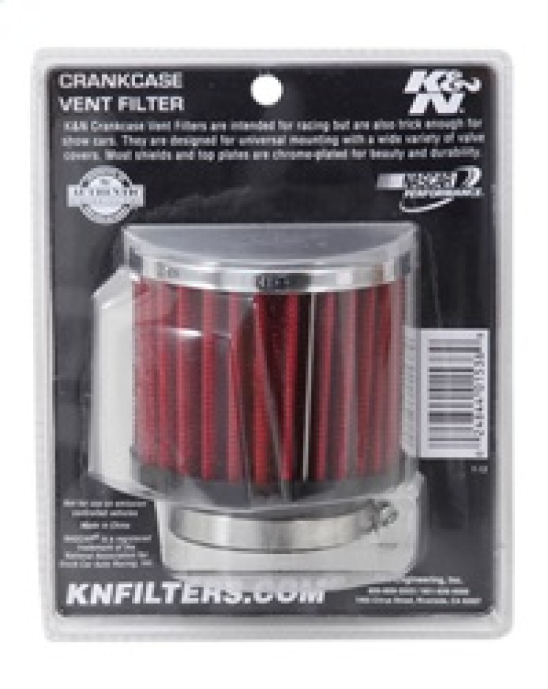 K&N 1.75in Flange ID x 3in OD x 2.5in H Chrome Finish Rubber Base Crankcase Vent Filter - Image 10