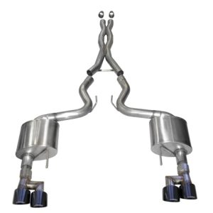 Corsa 18-23 Ford Mustang 5.0L V8 3in Xtreme Cat-Back Dual Rear Exit w/ 4in Black PVD Pro-Series Tips