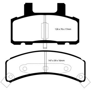 EBC 97-99 Cadillac Deville 4.6 (Rear Drums) Yellowstuff Front Brake Pads