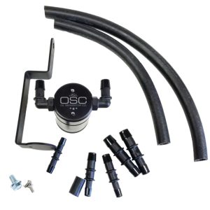 J&L 99-04 Ford Mustang GT Passenger Side Oil Separator 3.0 - Black Anodized