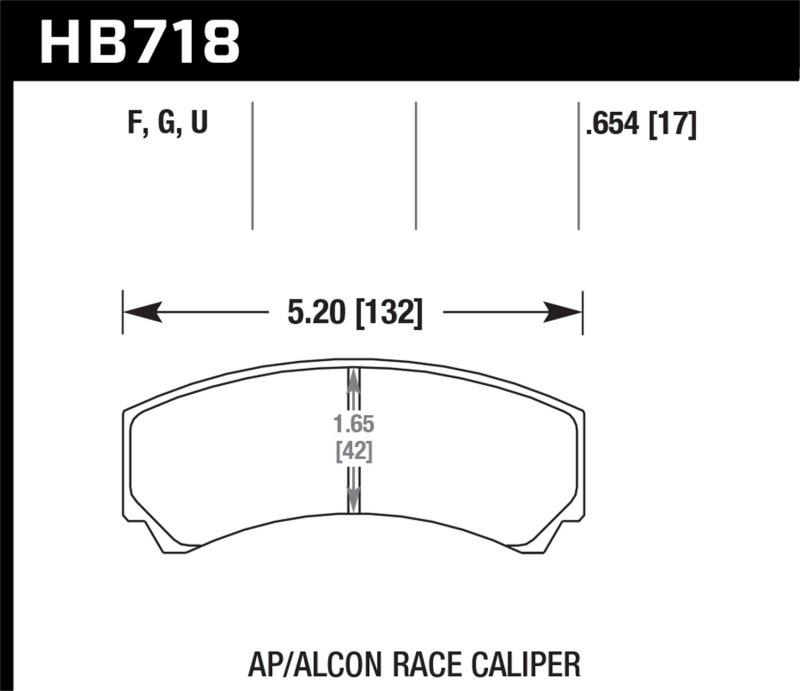 Hawk DTC-60 AP Racing/Alcon HB110 w/42mm Rad Depth Racing Brake Pads - Image 2