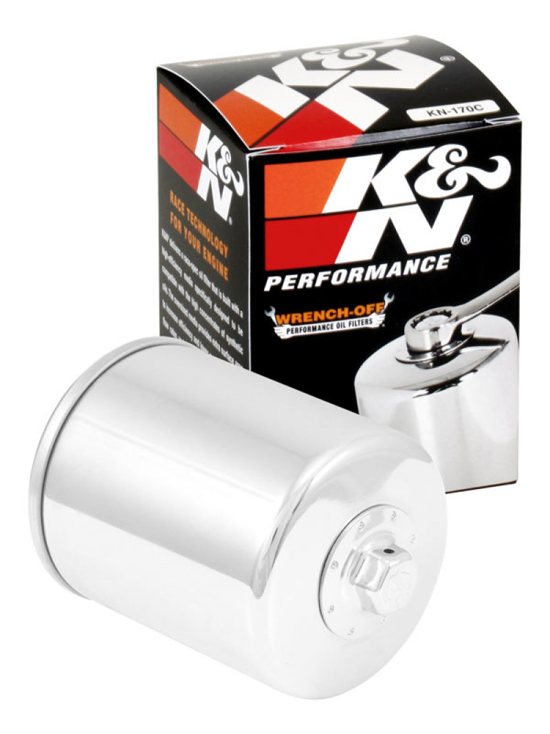 K&N Harley-Davidson 3in OD x 4.063in H Chrome Oil Filter - Image 4