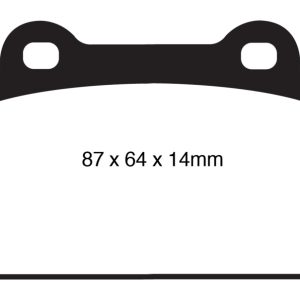 EBC 08-16 Mitsubishi Lancer Evo 10 2.0 Turbo (1 piece rotor) Yellowstuff Rear Brake Pads