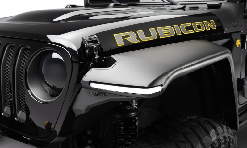 Bushwacker 18-21 Jeep Wrangler JL (2-Door & 4-Door) Flat Style Flares 4pc - Black - Image 7