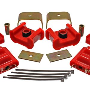 Energy Suspension 73-84 K5 Blazer 4WD Fullsize Red Complete Motor & Trans Mount Set Zinc Finish