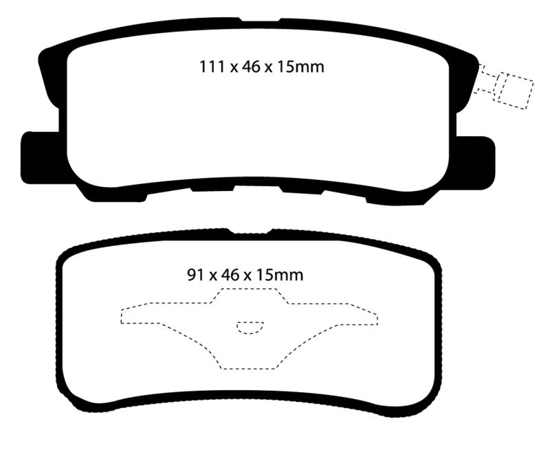 EBC 11-14 Chrysler 200 3.6 Redstuff Rear Brake Pads - Image 2