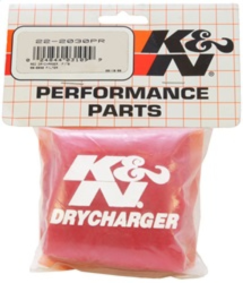 K&N Red Drycharger 5.25in x 3in Round Tapered Air Filter Wrap - Image 3