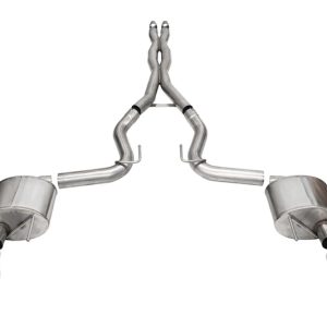 Corsa 24+ Ford Mustang GT Xtreme Cat-Back Exhaust Sys. 3.0in Dual Rear Exit w/4.5in Pro Series Tips