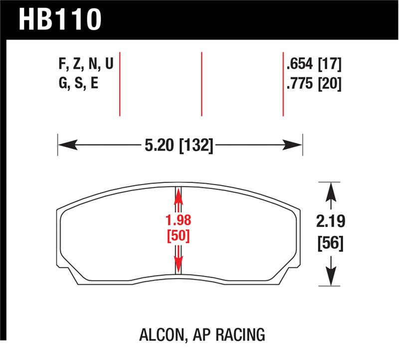 Hawk AP CP3307 / CP5040 / CP5200 Caliper DTC-70 Race Brake Pads - Image 10