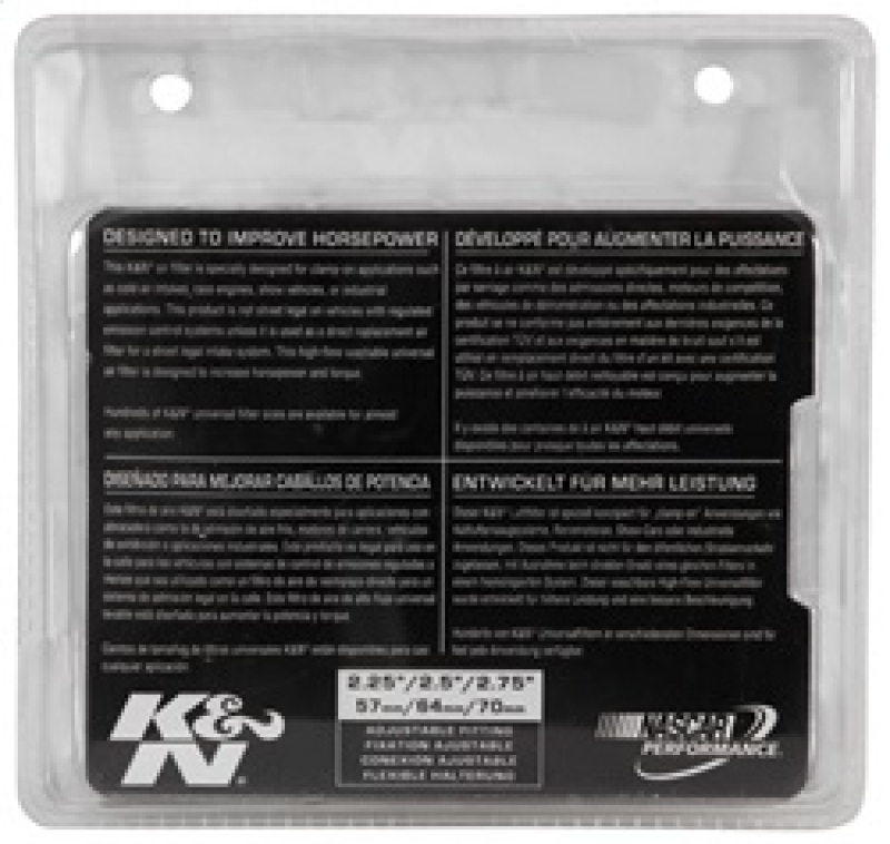 K&N Universal Chrome Filter 2 3/4in FLG / 4 1/2in Bottom / 4 1/2in Height - Image 4