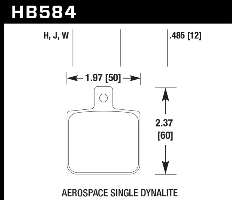 Hawk Aerospace Single Dynalite 12mm Thickness DTC-30 Race Brake Pads - Image 4