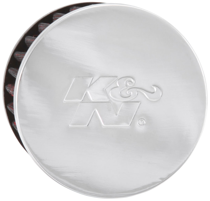 K&N 1.75in Flange ID x 3in OD x 2.5in H Chrome Finish Rubber Base Crankcase Vent Filter - Image 8