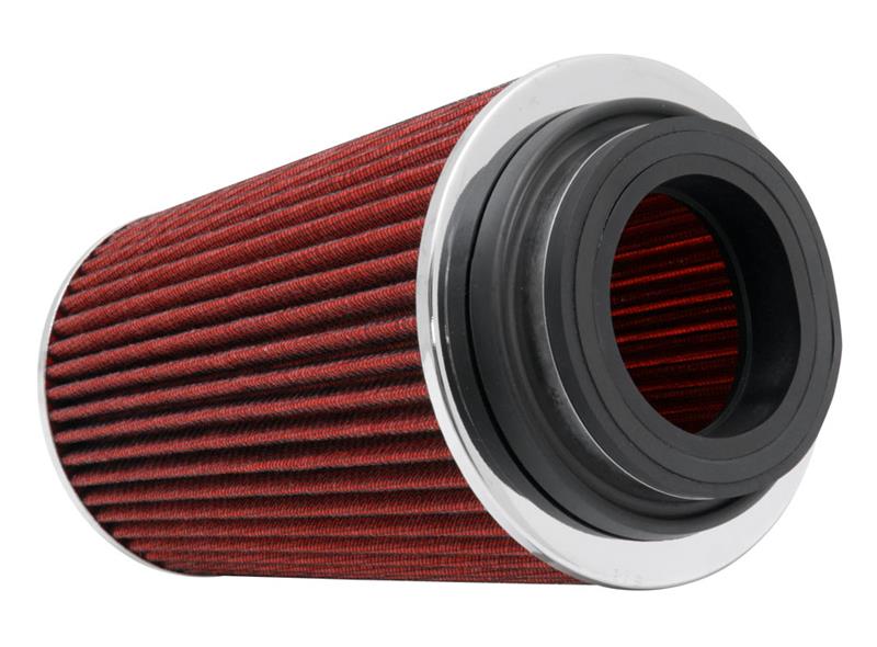 K&N Universal Air Filter Chrome Round Tapered Red -4in Flange ID x 1.125in Flange Length x 5.5in H - Image 2