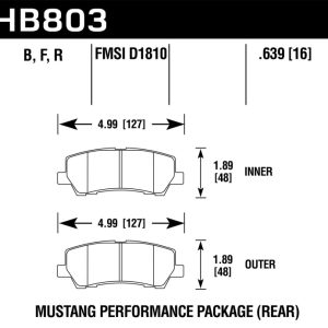 Hawk 16-17 Ford Mustang GT Brembo Package HP Plus Rear Brake Pads