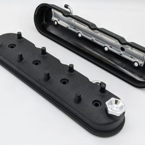 Granatelli 96-22 GM LS Tall Valve Cover w/Angled Coil Mounts - Black Wrinkle (Pair)