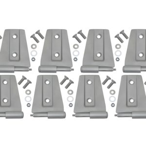 Kentrol 07-18 Jeep Wrangler JK Door Hinge Set 8 Pieces 4 Door Bare Grey