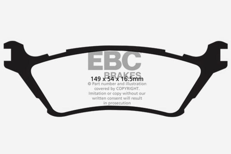 EBC 15+ Ford F150 2.7 Twin Turbo (2WD) Yellowstuff Rear Brake Pads - Image 7