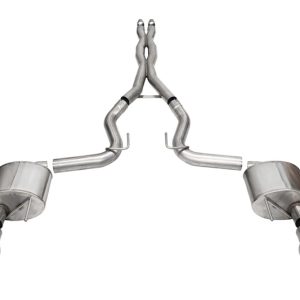 Corsa 24+ Ford Mustang GT Xtreme CatBack Exhaust Sys 3.0in Dual Rear Exit w/4.5in Straight Cut Tips