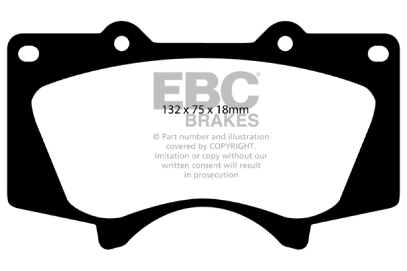 EBC 2005+ Toyota Tacoma 2WD/4WD Bluestuff Front Brake Pads - Image 3