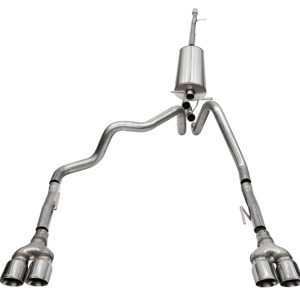 Corsa 19-23 Chevrolet Silverado 1500 Cat-Back Dual Rear Exit with Twin 4in Polished Pro-Series Tips