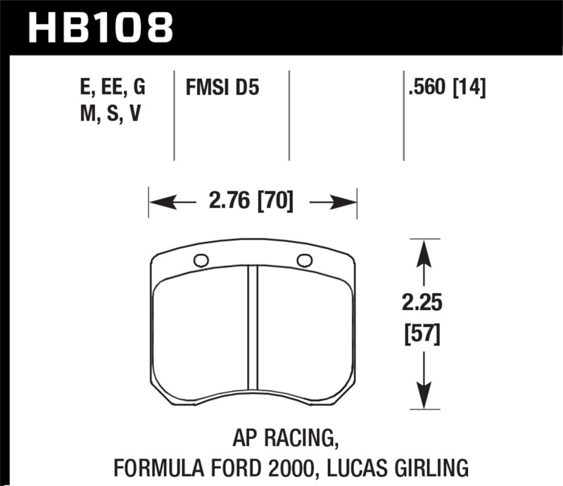 Hawk AP Racing 14mm Blue 9012 Race Brake Pads - Image 4