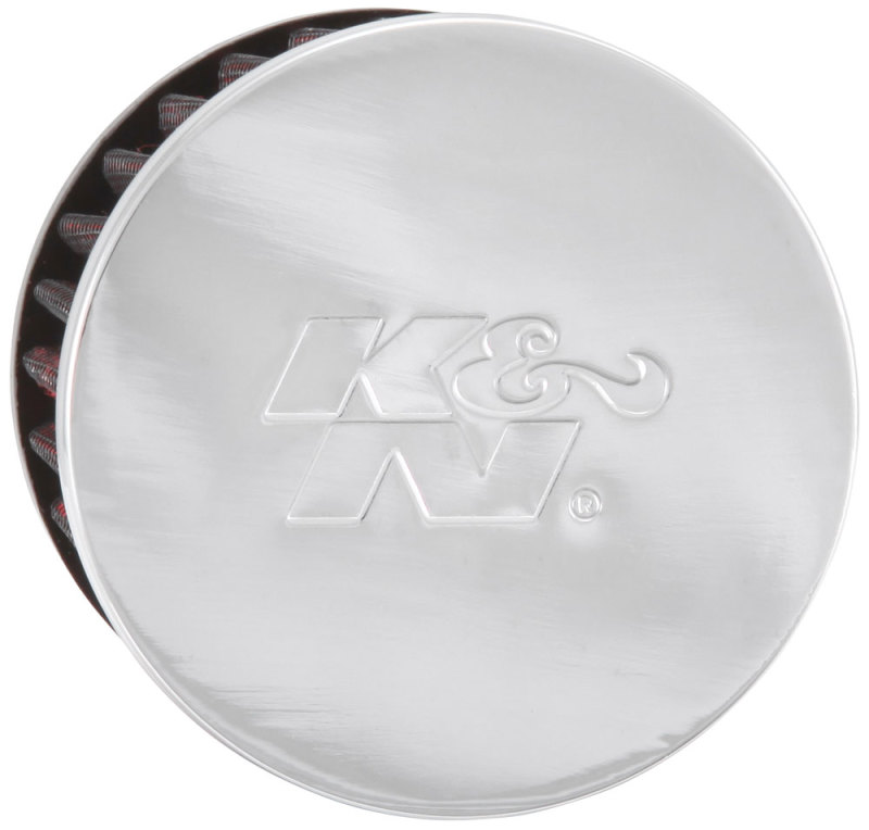 K&N 1.75in Flange ID x 3in OD x 2.5in H Chrome Finish Rubber Base Crankcase Vent Filter - Image 5