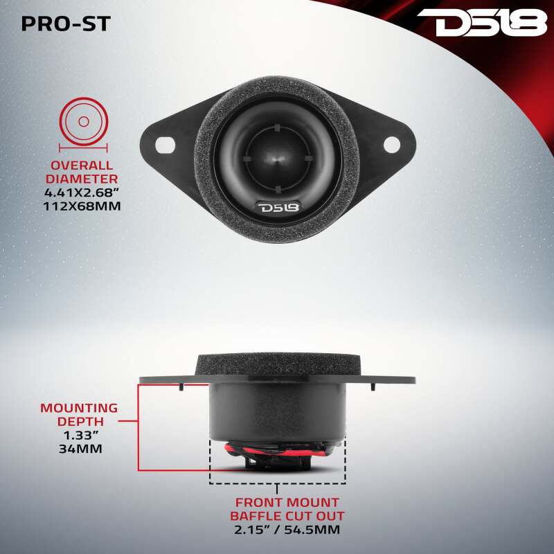 DS18 1.9in OEM Replacement Neodymium Toyota and Subaru Tweeter 100 Watts RMS 1in Pen Vc 4 ohm - Image 2