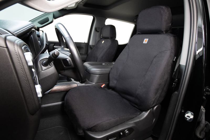 Covercraft 19-24 Chevrolet Silverado Carhartt Super Dux SeatSaverFront Row Seat Covers - Blk - Image 4