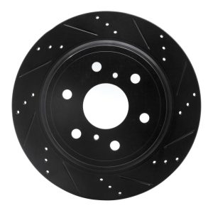 DFC 07-20 Cadillac Escalade ESV Rear Right Drilled & Slotted Black Brake Rotor