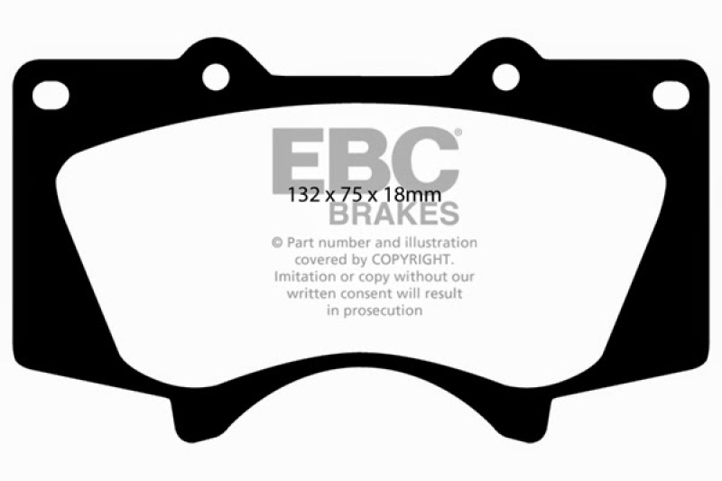 EBC 2005+ Toyota Tacoma 2WD/4WD Bluestuff Front Brake Pads - Image 4