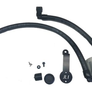 J&L 2018-2023 Ford Mustang GT Driver Side Oil Separator 3.0 - Clear Anodized